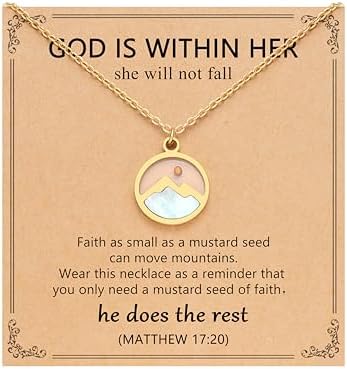 Silver/Gold Moving Mountains-Mustard Seed Faith Necklace for Women Teens
