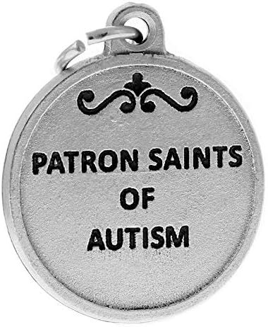 Silver Toned Base Catholic Patron Saint Medal Pendant 3/4 Inch