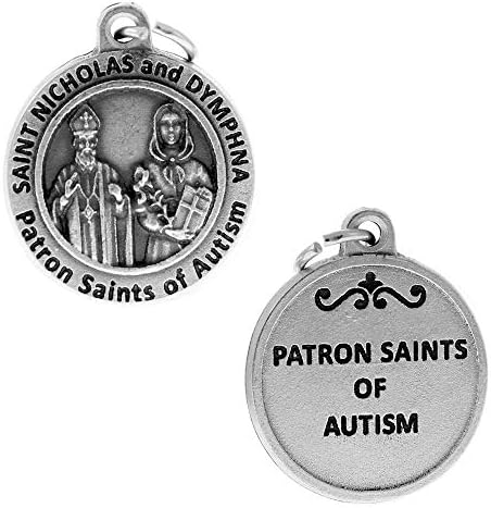 Silver Toned Base Catholic Patron Saint Medal Pendant 3/4 Inch