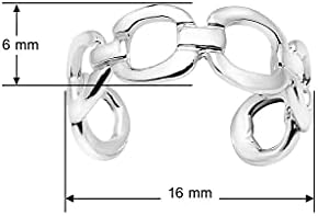 SILVERLINE JEWELRY - 925 Sterling Silver Chain Link Adjustable Open Toe Ring