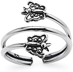 Silverline Jewelry 925 Sterling Silver Toe Ring Butterfly Wrap Adjustable Band Ring