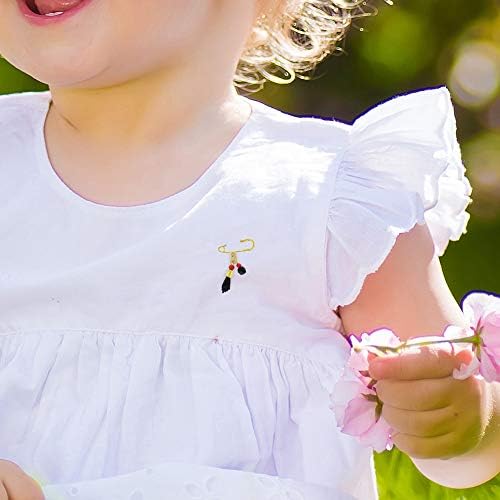 Simulated Azabache Figa Hand Evil Eye Protection Charm Brooch Pin - Traditional Black Figa Hand Evil Eye Protection Baby Brooch Pin Ideal For Babies Toddlers And Kids