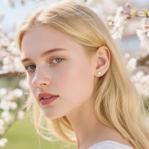 SLUYNZ Solid 925 Sterling Silver Little Daisy Earrings Studs For Women Teens Petite Flowers Studs Earrings