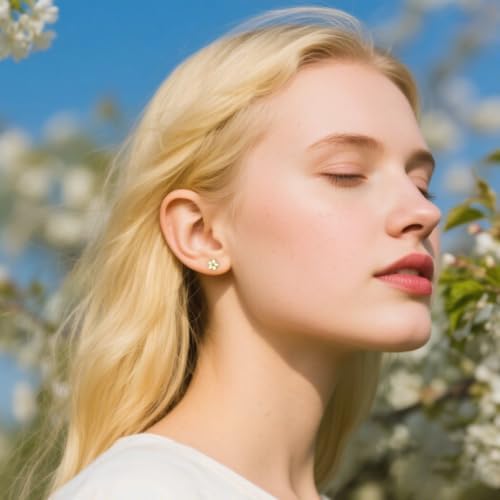 SLUYNZ Solid 925 Sterling Silver Little Daisy Earrings Studs For Women Teens Petite Flowers Studs Earrings