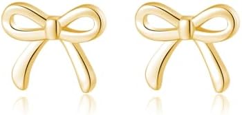 SLUYNZ Solid 925 Sterling Silver Tiny Bow Earrings Stud for Women Teens Small Bowknot post Stud Earrings
