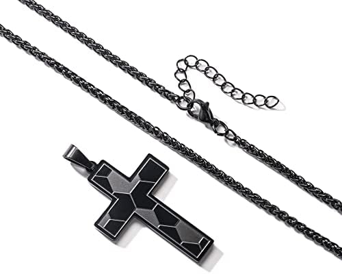 Soccer Cross Necklace For Boys Men Stainless Steel Bible Verse Pendant With 20+2Inch Chain First Communion Baptism Religious Sports Jewelry Gift