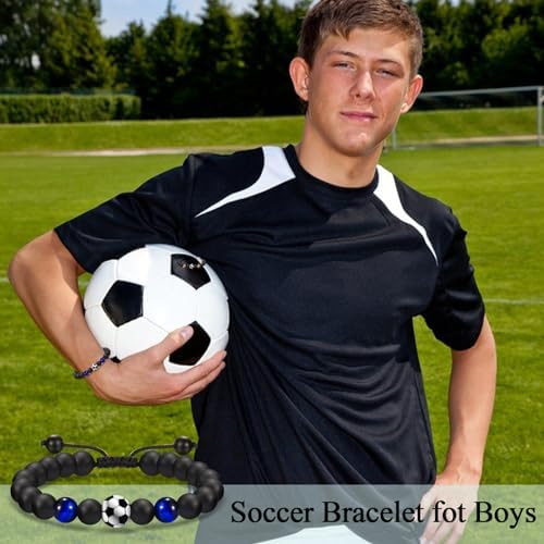 Soccer Football Basketball Baseball Hockey Bracelet Gifts For Boys Players Team Lovers Son Grandson Brother Nephew Friend As Birthday/Valentines Day/Graduation/Back To School/Christmas Gifts