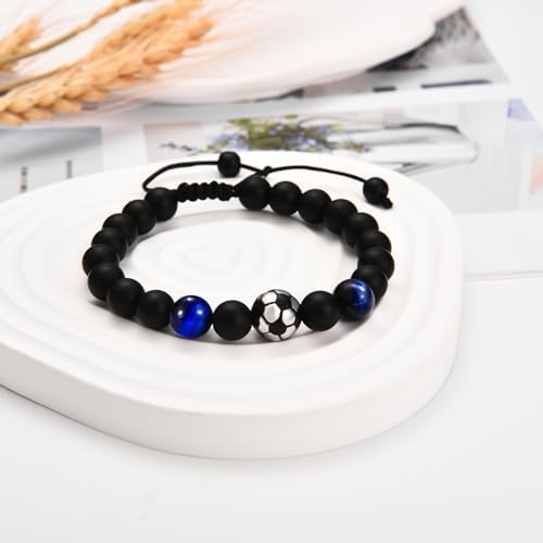 Soccer Football Basketball Baseball Hockey Bracelet Gifts For Boys Players Team Lovers Son Grandson Brother Nephew Friend As Birthday/Valentines Day/Graduation/Back To School/Christmas Gifts