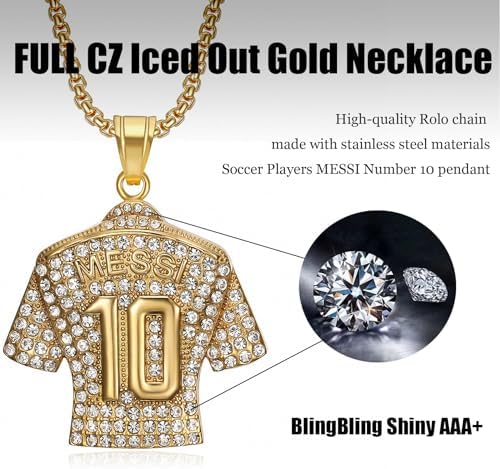 Soccer Jersey Youth Necklace Football Jersey Kids Number 10 Necklace Soccer Necklaces For Boys Mens Fans