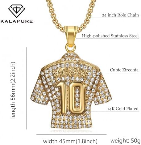 Soccer Jersey Youth Necklace Football Jersey Kids Number 10 Necklace Soccer Necklaces For Boys Mens Fans