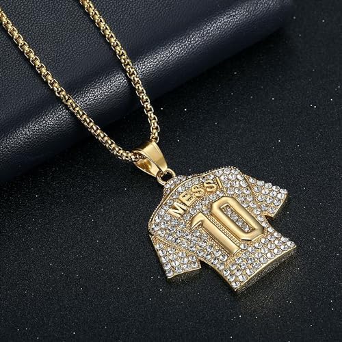 Soccer Jersey Youth Necklace Football Jersey Kids Number 10 Necklace Soccer Necklaces For Boys Mens Fans