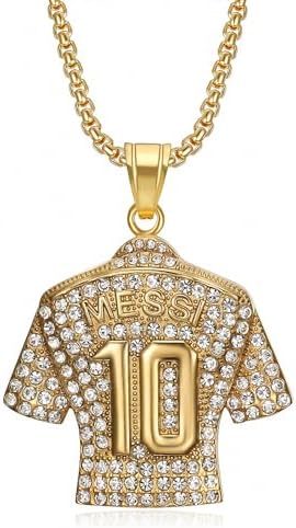Soccer Jersey Youth Necklace Football Jersey Kids Number 10 Necklace Soccer Necklaces for Boys Mens Fans