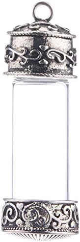 Solid Oak Steampunk Large Vial Glass Pendant (1 Pack)