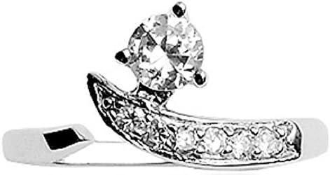 Solitaire CZ .925 Sterling Silver Toering Toe Ring