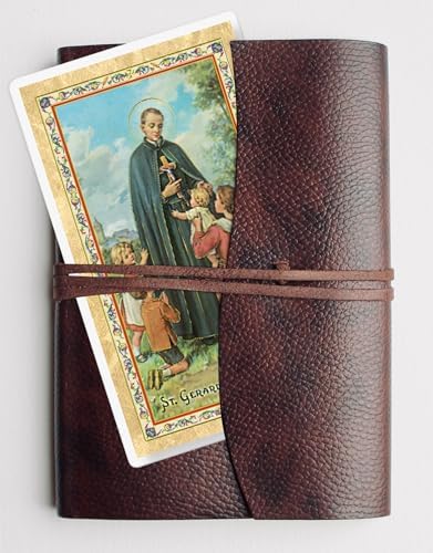 St Gerard Medal For Fertility - Laminated St Gerard Prayer Card The Lord's Prayer - Small St Gerard Medal For Pregnancy - St Gerard Majella Medal Patron Saint Of Mothers Children Theme Set -3 Items