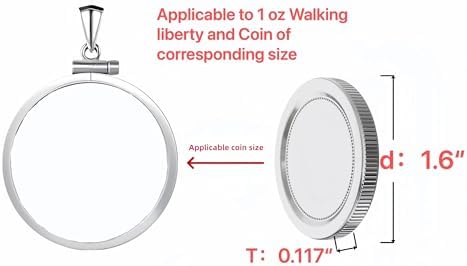 Sterling Silver 1 Oz Border Screw Top Coin Border Is Suitable For 40.6mm Diameter 2.98mm Thickness Coins Not Included