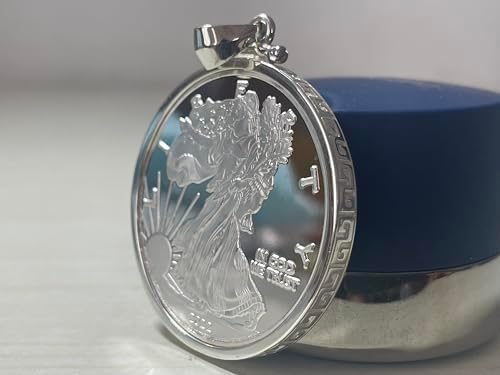 Sterling Silver 1 Oz Border Screw Top Coin Border Is Suitable For 40.6mm Diameter 2.98mm Thickness Coins Not Included