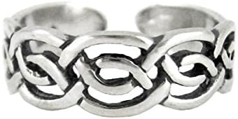 Sterling Silver Celtic Knot Open Band Adjustable Toe Ring
