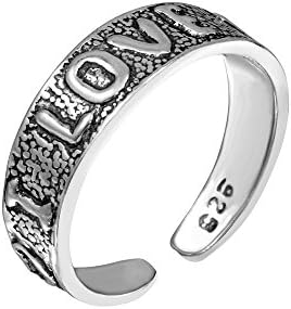 Sterling Silver Engraved I Love You Toe Ring