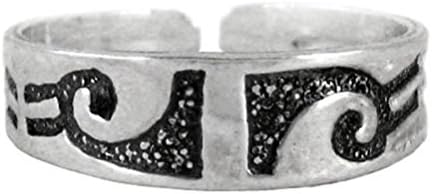 Sterling Silver Tribal Band Adjustable Toe Ring