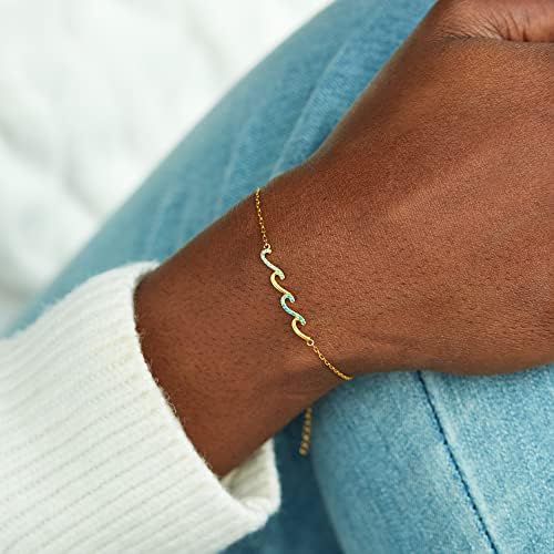 STORYJEWELLERY Birthday Gifts For Women Gifts For Sister Mom Daughter And Friend 30th 40th 50th 60th Birthday Gifts For Women Wave Bracelet For Sister Mom And Daughter Retirement Gift For Woman