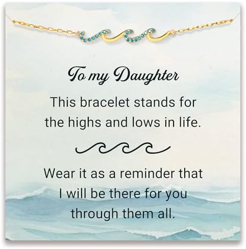 STORYJEWELLERY Birthday Gifts for Women Gifts for Sister Mom Daughter and Friend 30th 40th 50th 60th Birthday Gifts for Women Wave Bracelet for Sister Mom and Daughter Retirement Gift for Woman