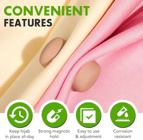 Strong Magnetic Hijab Pins 4 Pack Multi-Use Pinless Hijab Magnet Pin Colorful Magnet Pins Scarf Magnetic Pin No-Snag Brooch Clasp For Clothes Dress Scarves (Matte)