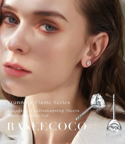 "STUNNING FLAME" 18K Gold Plated Silver Brilliant Cut Simulated Diamond Cubic Zirconia Stud Earrings