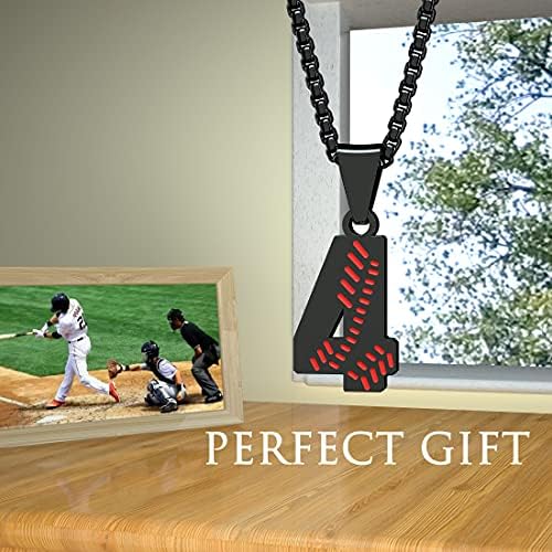 Suweibuke Inspiration Baseball Necklace - Stainless Steel Baseball Chain Number Pendant - Boys & Girls Gift
