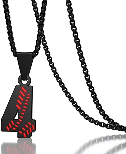Suweibuke Inspiration Baseball Necklace - Stainless Steel Baseball Chain Number Pendant - Boys & Girls Gift