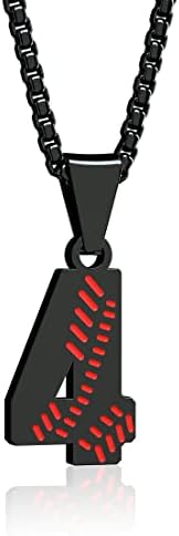 Suweibuke Inspiration Baseball Necklace - Stainless Steel Baseball Chain Number Pendant - Boys & Girls Gift