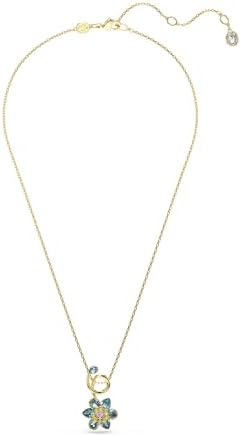 Swarovski 施华洛世奇 Idyllia 吊坠 混合切割 花朵 蓝色 金色饰面 水晶 23K 金饰面 水晶