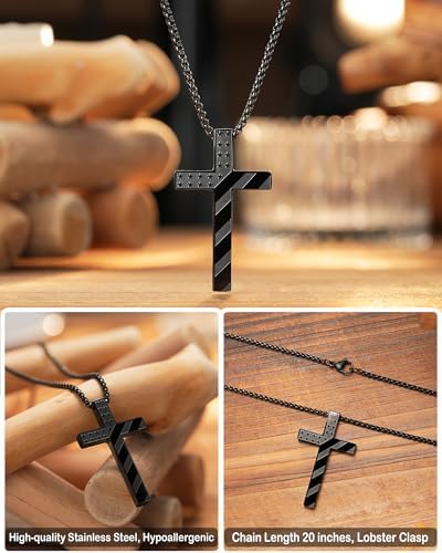 Tarsus Happy 8-16 Year Old Boy Birthday Gifts Cross Necklace Gifts For Son Grandson Nephew Boys