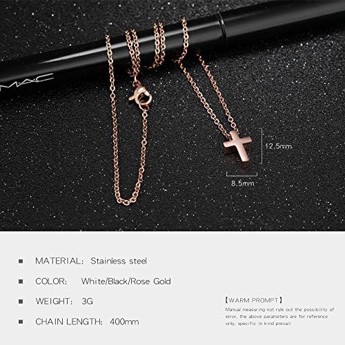 TEMICO Tiny Simple Cross Pendant For Children Boys Girls Stainless Steel Small Necklace With 16" Chain