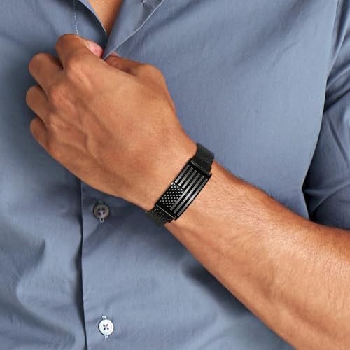 To My Son/Stepson/Son-in-Law Bracelet Adjustable Stainless Steel American Flag Bracelet Jewelry Birthday Valentine Christmas Day Gifts