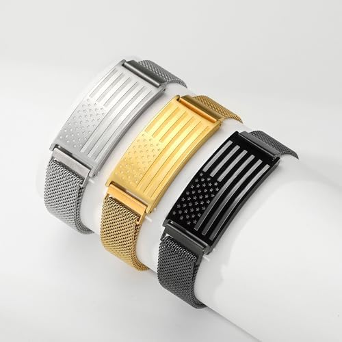 To My Son/Stepson/Son-in-Law Bracelet Adjustable Stainless Steel American Flag Bracelet Jewelry Birthday Valentine Christmas Day Gifts