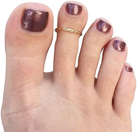 Toe Ring 14K Gold Fill Thin Twisted Braid Fitted Ring For Toe Or Knuckle Midi Unisex