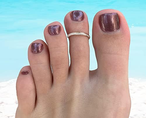 Toe Rings 2 Rings 2mm Bands In 14K Gold Fill Or Sterling Adjustable Ring For Toe Or Midi Unisex One Size Fits Most (Sterling Silver)