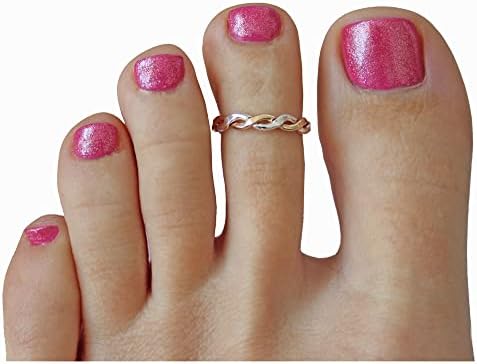 TOE RINGS & THINGS Finger Or Thumb Twine Medley .925 Sterling Silver & Gold Filled Unisex Mixed Metal Braid Design Sizes 3-13