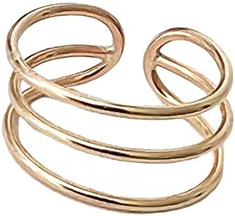 TOE RINGS & THINGS Three Arch 14k Gold Fill Or Sterling Silver Adjustable Toe Ring Unisex Design Three Skinny Strands Open Back Toe Ring