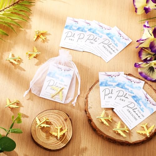 Tondiamo Flight Attendant Gifts Bulk Travel Party Favors Airplane Pins Cards Flight Attendant Accessories Travel Decorations
