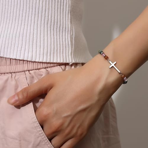 TONY & SANDY Cross Bracelet For Women Christian Gifts For Women Confirmation Baptism Easter Gifts Unique Gift For Friends Daughter Mom Sister In Christ Niece On Birthday Christmas