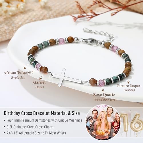 TONY & SANDY Cross Bracelet For Women Christian Gifts For Women Confirmation Baptism Easter Gifts Unique Gift For Friends Daughter Mom Sister In Christ Niece On Birthday Christmas