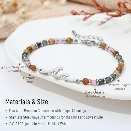 TONY & SANDY Friend Gifts For Women Sister Gift Friendship Bracelets Wave Bracelet Best Friend Birthday Gifts For Women Bestie Bracelets Christmas Stocking Stuffers For Woman