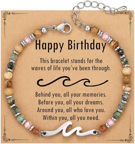 TONY & SANDY Friend Gifts for Women Sister Gift Friendship Bracelets Wave Bracelet Best Friend Birthday Gifts for Women Bestie Bracelets Christmas Stocking Stuffers for Woman