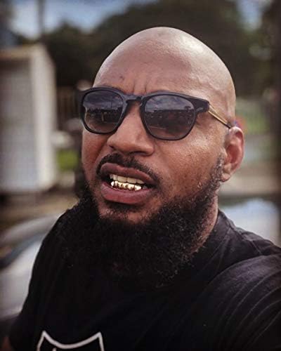 TOPGRILLZ Grills For Your Teeth Gold Grillz 18K Gold Plated Rapper Costume Grillz Teeth For Men And Women Hip Hop Polished 6 Teeth Extra Silicon Molding Bars