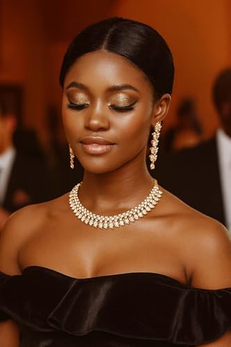 Touchstone Indian Wedding Jewelry Set Gold Traditional Necklaces For Women Statement Rhinestone Sets Hollywood Glamour Style Crystal Stone Bridal Costume Golden Necklace