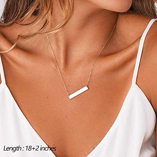 Turandoss Dainty Layered Choker Necklace Handmade Y Pendant Necklace Multilayer Bar Disc Necklace Adjustable Layering Choker Necklaces For Women