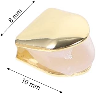 ULTNICE 2pcs Gold Plated Hip Hop Teeth Single Tooth Decoration For Parties Concerts & Halloween Shiny Brass Accessories