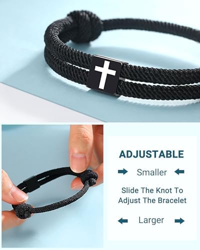 UNGENT THEM Cross Bracelet Happy 8-16th Birthday Gifts For Him Son Grandson Nephew